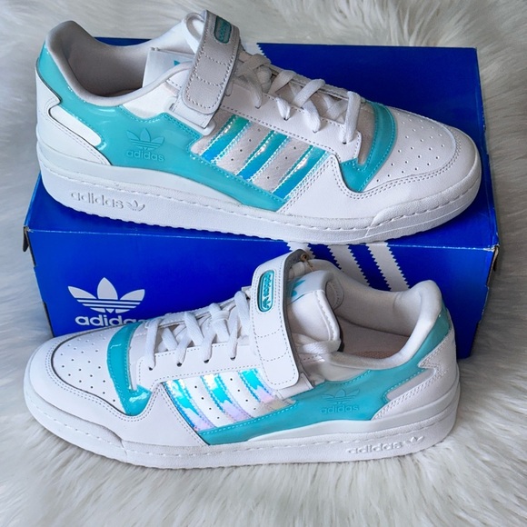 New Adidas Forum Low Cloud White Pulse Aqua GX3398 Men's Sneakers Shoes SIZE 11 - Picture 2 of 16